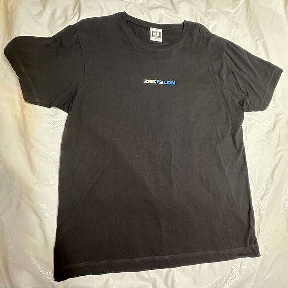 ZRK LDN T-shirt black with blue and white logo both sides Short Sleeve Size XL - Picture 2 of 6